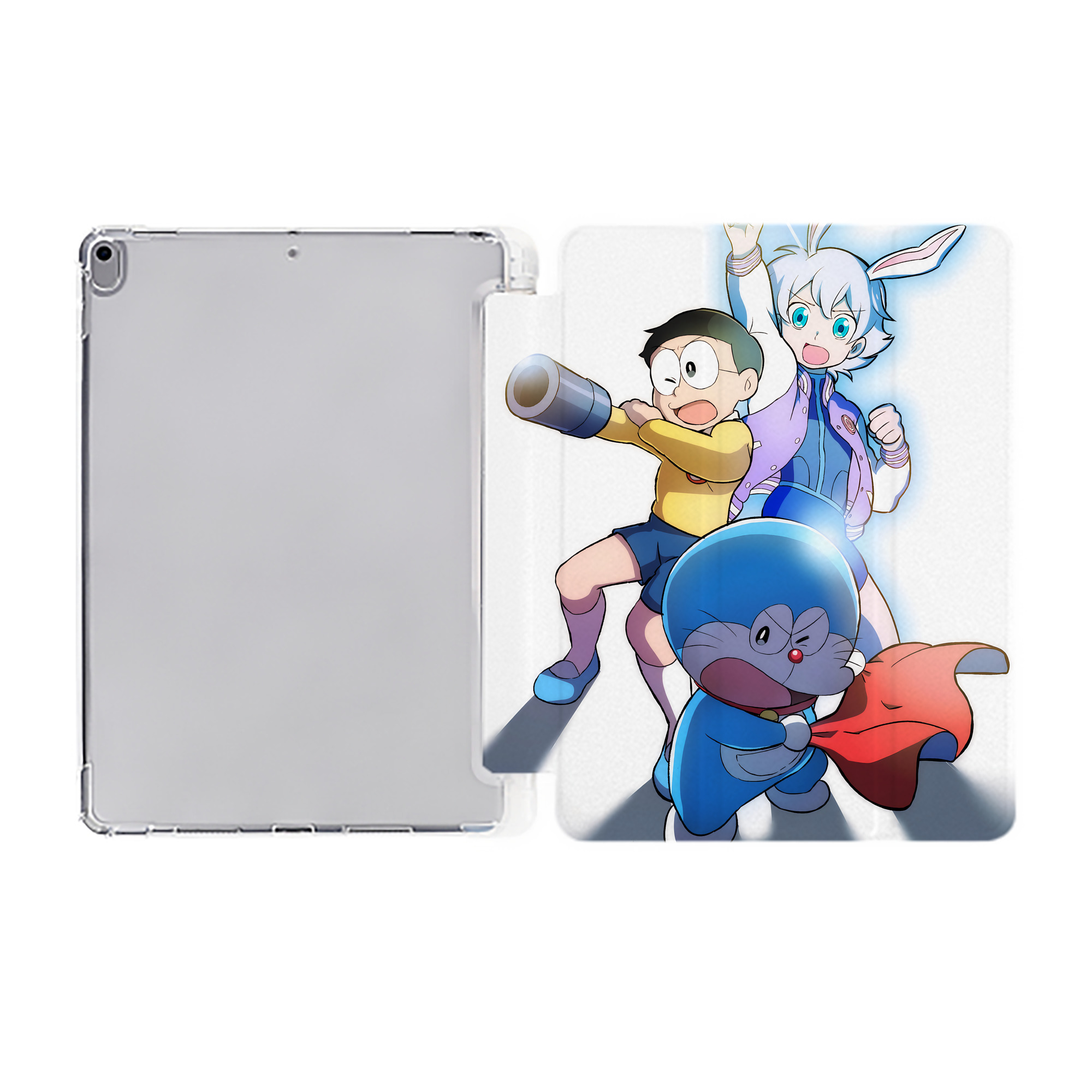 （画像用） ドラえもん Doraemon IPad ケース ペン収納付き 三つ折りスタンド PUレザー×シリコン 対応機種9.5/10.5/10.9インチ